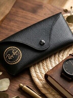 Ray-Ban Black Textured Sunglasses Case Quiet Luxury Summer Classic Preppy